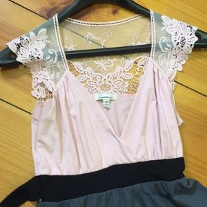 Color block dress with amazing lace detail!